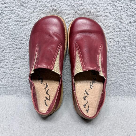 George Cox Walk Elastic Womens Size 7 Slip On Shoes Burgundy Leather Crepe Sole - Picture 5 of 11